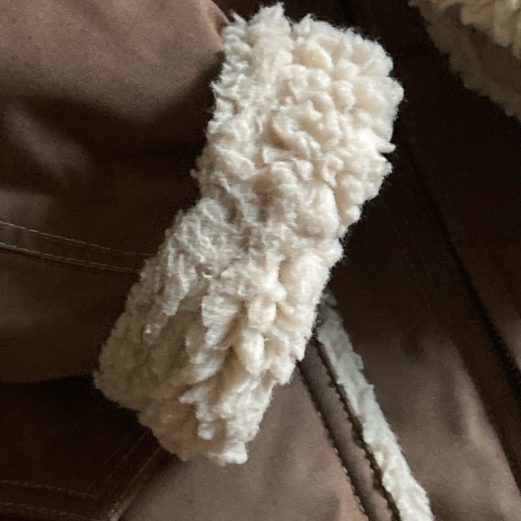 Vtg Tempco Brown Goose Down Zip Sherpa Collar Coat Jacket USA Women's S/M - Picture 11 of 12